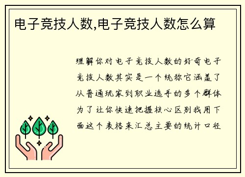电子竞技人数,电子竞技人数怎么算